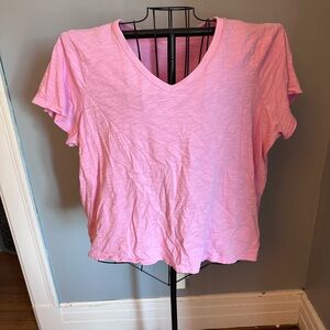 Pink V-Neck Women's Top